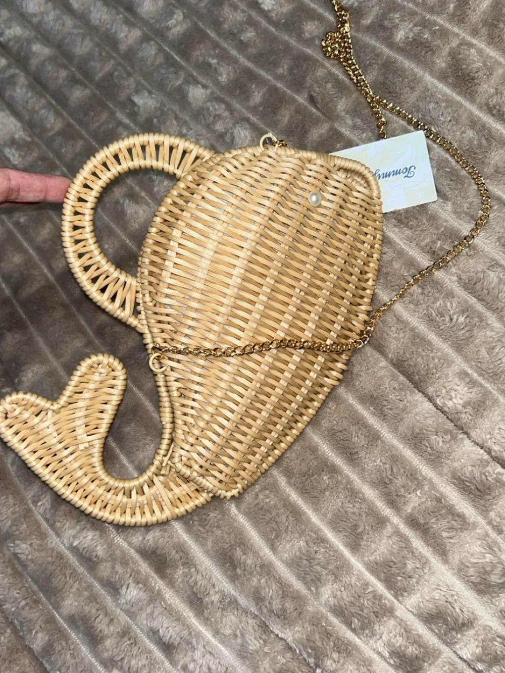 NWT Tommy Bahama Woven Whale Crossbody Bag - Natural tan